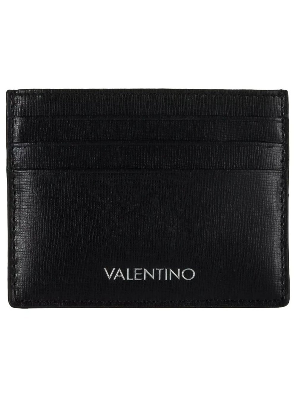 Valentino Men's Black Marnier Leather Card Holder - NIB
